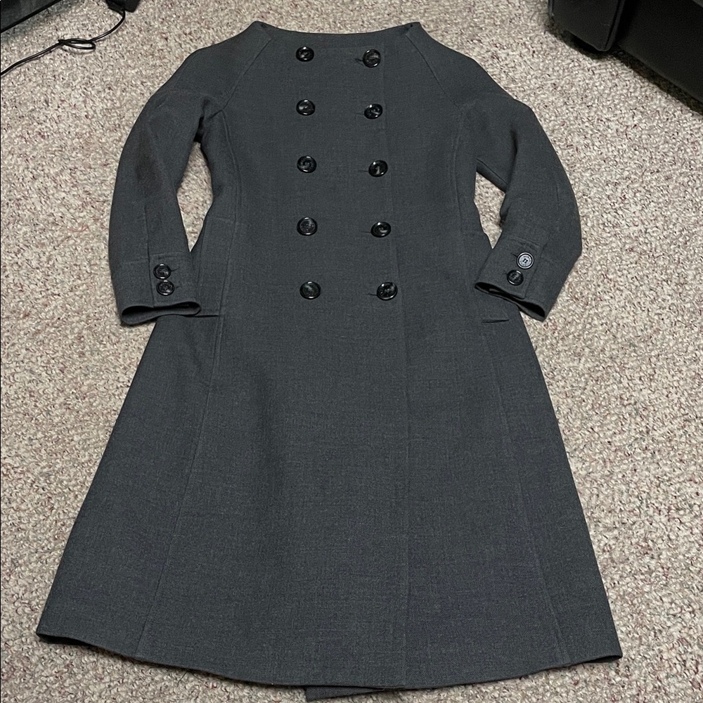 Zara 100% wool Elegant Gray Double-Breasted Women's long Coat